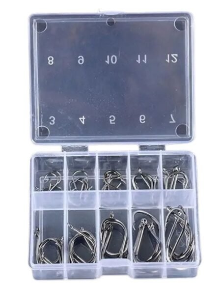 High Carbon Steel Fishing Hooks Set 50pcs