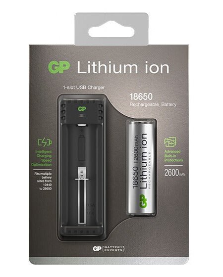 GP 18650 2600mAh Battery and Charger