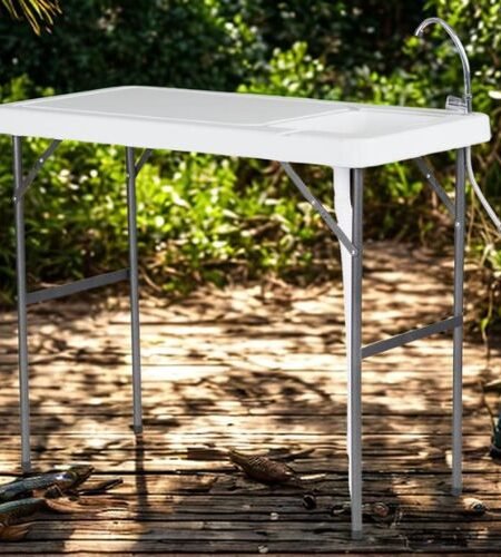 Multi-Purpose Outdoor Fillet Table with Sink & Faucet