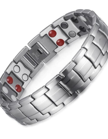 Silver Double Row Bio Elements Energy Germanium Bracelet