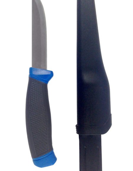 Fishtech Blue Bait Knife with Plastic Sheath