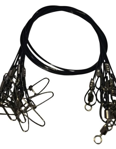 10PCS Heavy-Duty Steel Wire Traces – 150lb x 50cm