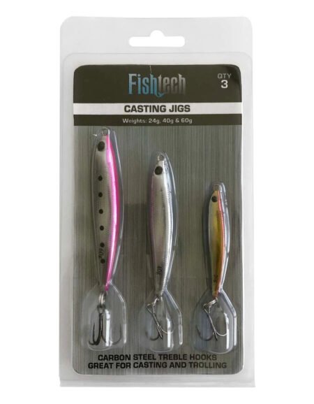 Fishtech Casting Jigs 20g 40g 60g 3 Pack