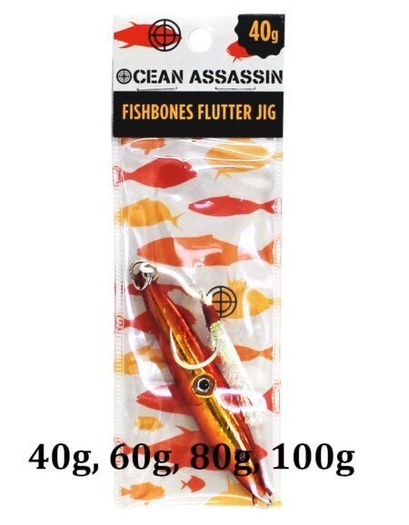 Ocean Assassin Fishbones Flutter Jig - Orange